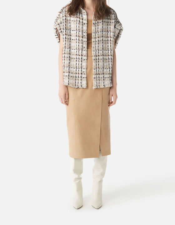 ORLA LEATHER MIDI SKIRT